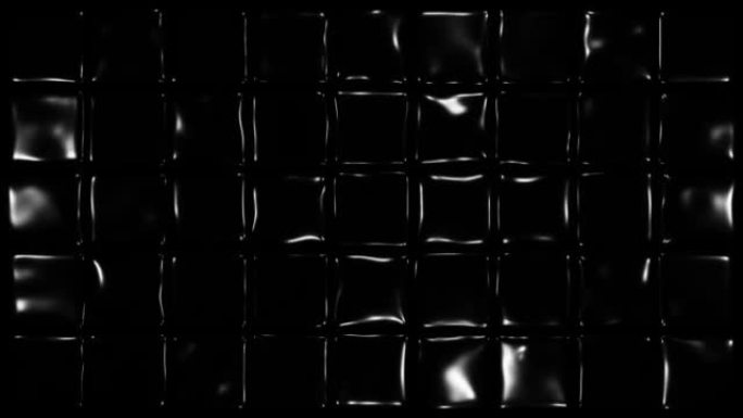 黑色软立方体随机移动图案。果冻立方体翘曲。抽象框3d渲染。带有软黑匣子跳跃的抽象背景。3D动画脉动黑