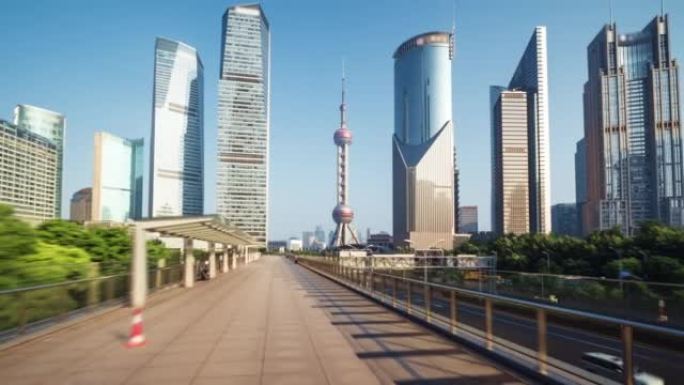 中国上海陆家嘴金融中心之路hyper lapse