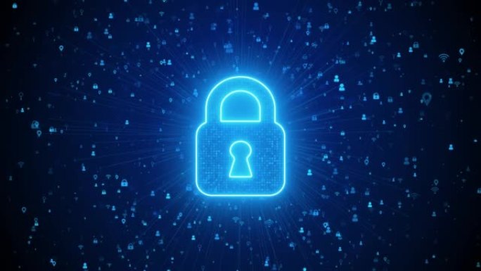 网络安全锁数据保护网络安全隐私。商业技术概念