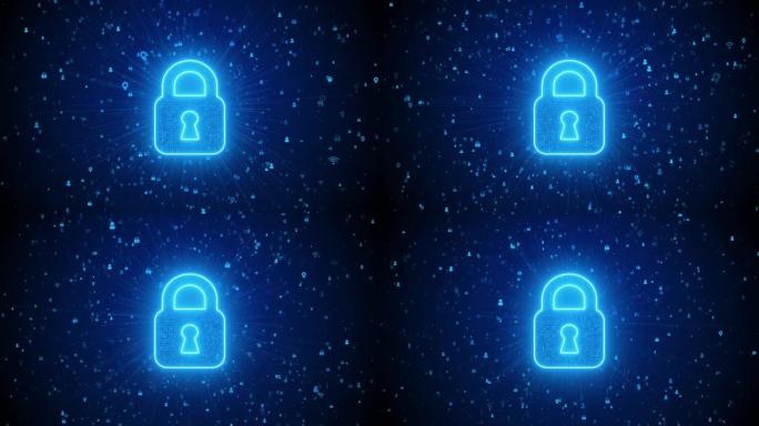 网络安全锁数据保护网络安全隐私。商业技术概念