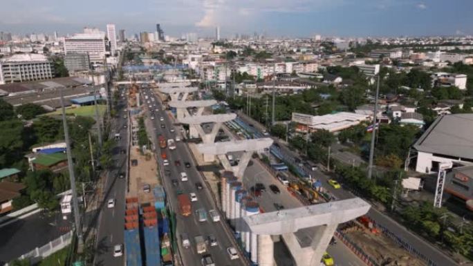 空中无人机施工道路