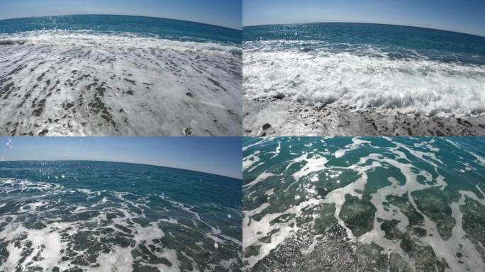 潜入清澈大海的第一人称视角