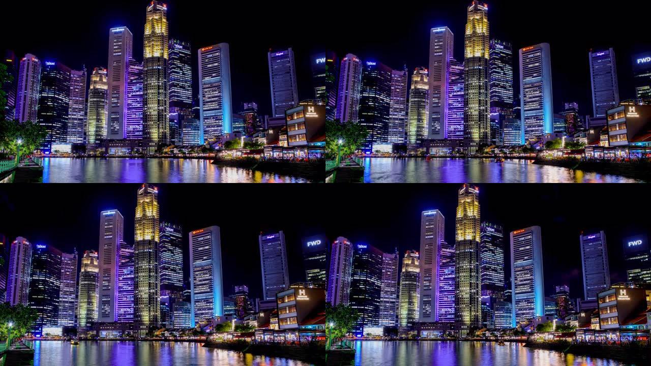 新加坡天际线夜经济新加坡旅游滨河公园