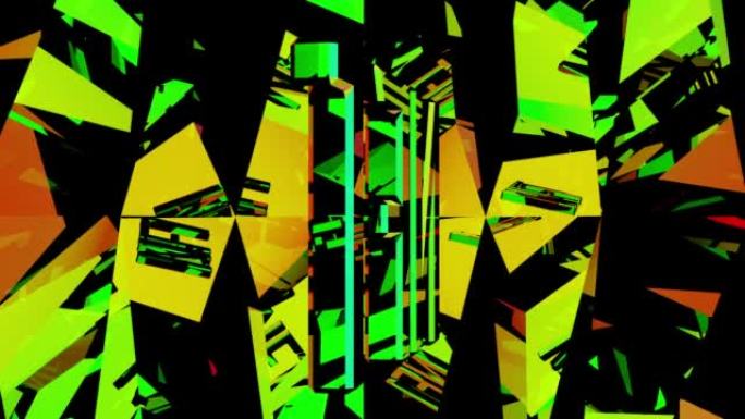 催眠虹彩万花筒上光滑NFT文本的循环视频，如数字艺术动画背景
