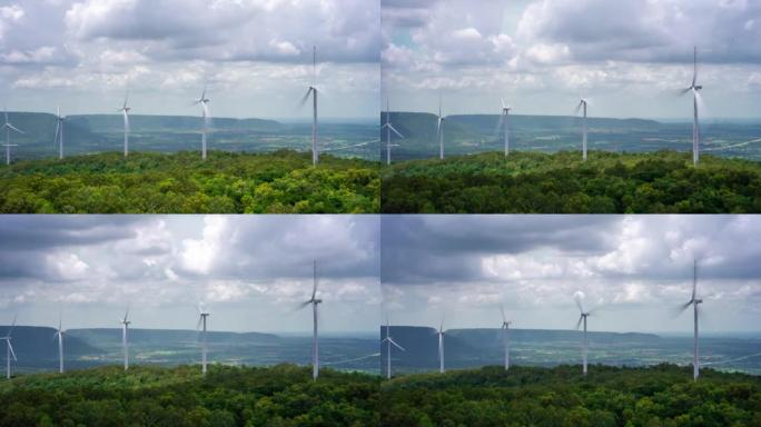 延时风力发电机，位于山上接收山顶的风发电。