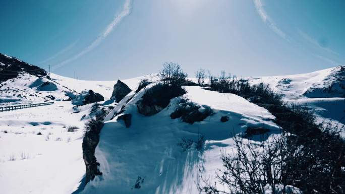 【4K】雪域高原大雪山厚厚积雪