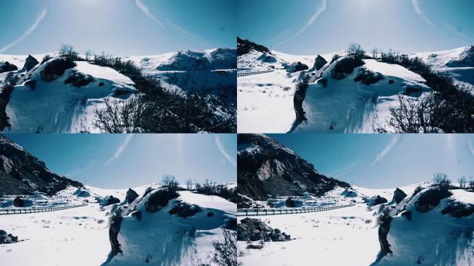 【4K】雪域高原大雪山厚厚积雪