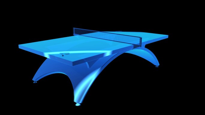 乒乓球台蓝色科技线条激光扫描通道素材