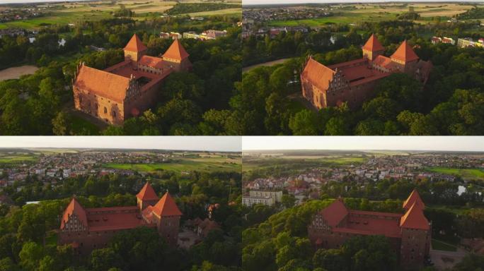 波兰尼兹卡城堡的无人驾驶飞机视图