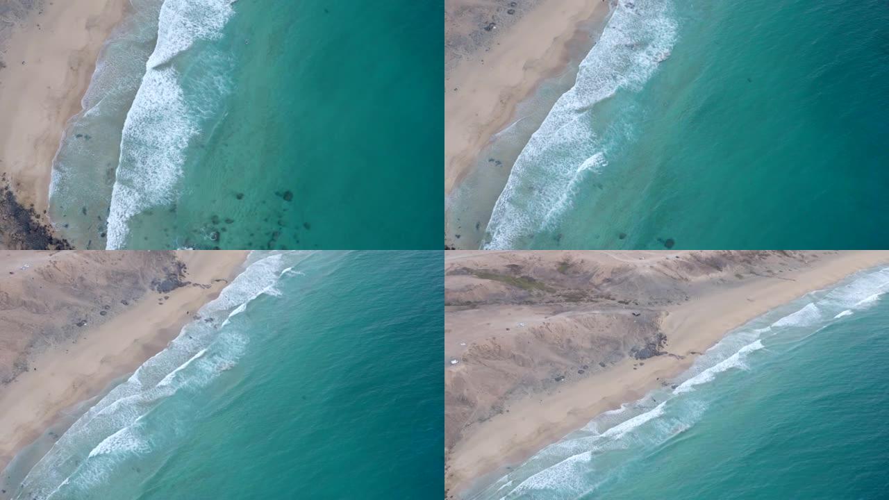 空中无人机拍摄海岸线海洋黑暗地形