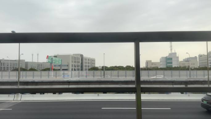 4K原创 上海浦东高速路上的车流