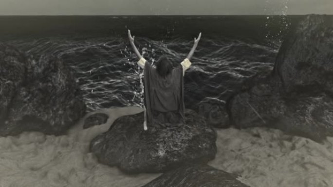 红海前的摩西向上帝祈祷