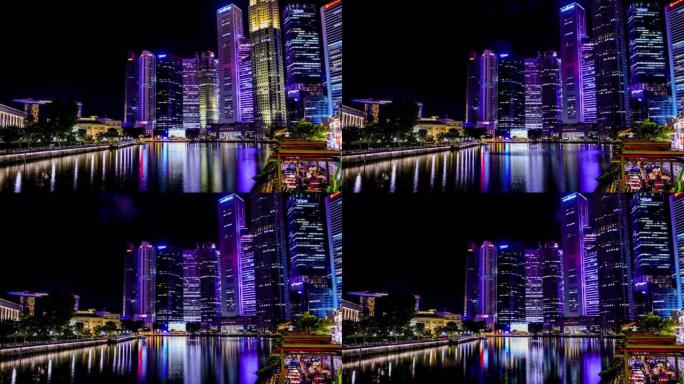 新加坡天际线国外外国夜景夜色