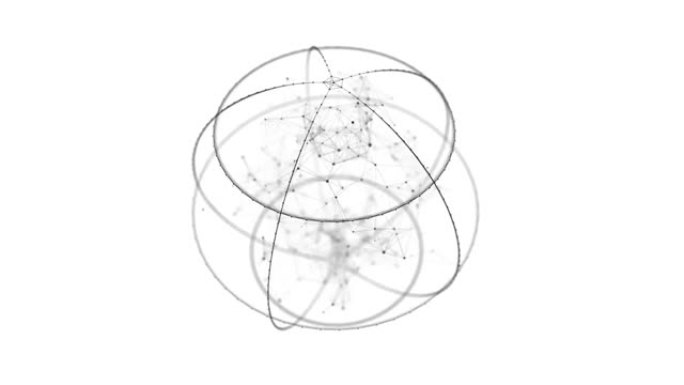 来自粒子网格的未来球体。全球网络连接结构。大数据可视化。3D渲染。
