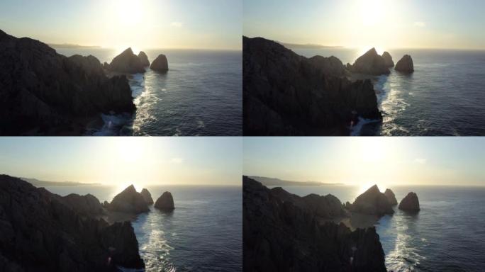 海岸线和太平洋冲浪的空中风景