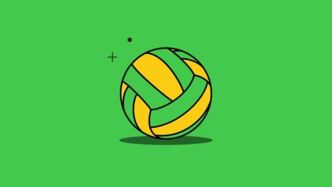 平面设计风格的滚动排球简单动画。无缝循环运动球运动图形