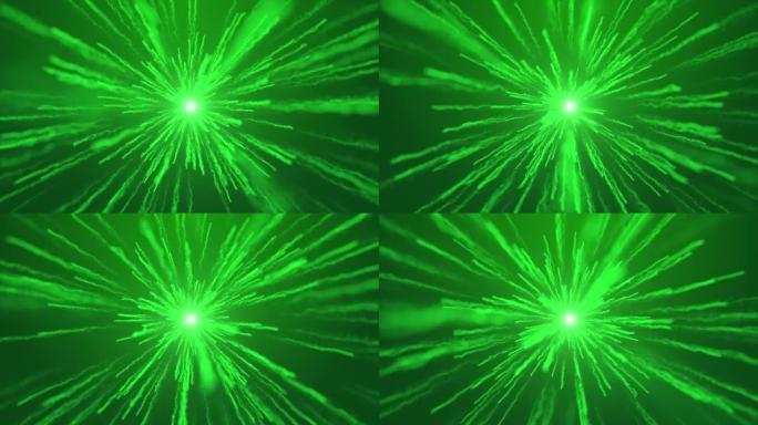 飞溅元素彩色粉末爆炸颗粒绿色循环背景