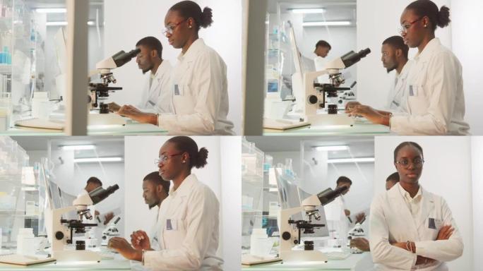 非洲民族，显微镜的女科学家。与团队一起研究医学样本