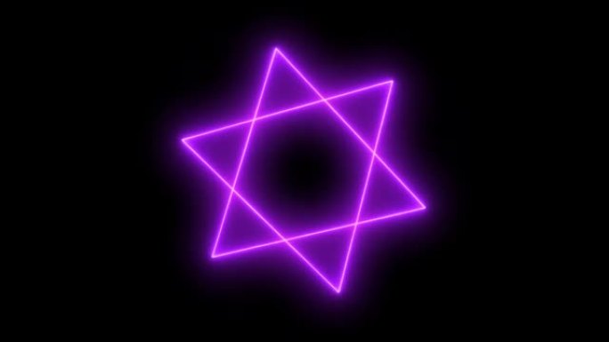 紫色霓虹灯三角旋转动画背景