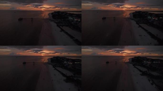 Ft美丽的黄昏。佛罗里达州迈尔斯-无人机景观