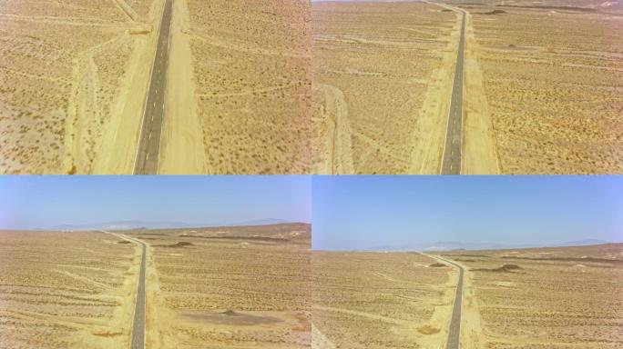 美国内华达州的空中沙漠之路导致上坡