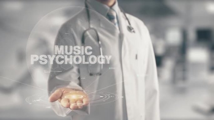 医生手持音乐心理学