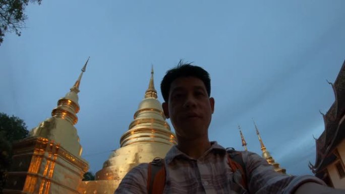 Wat Phra Singh woramahawaihan通过手机拍摄了视角