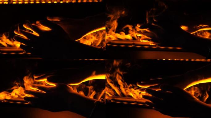 暖手仿制水蒸汽和灯的火焰气体燃烧器上的轮廓