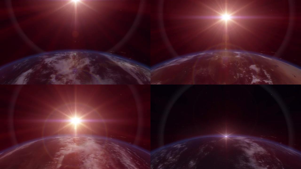 地球空间太阳射线4k