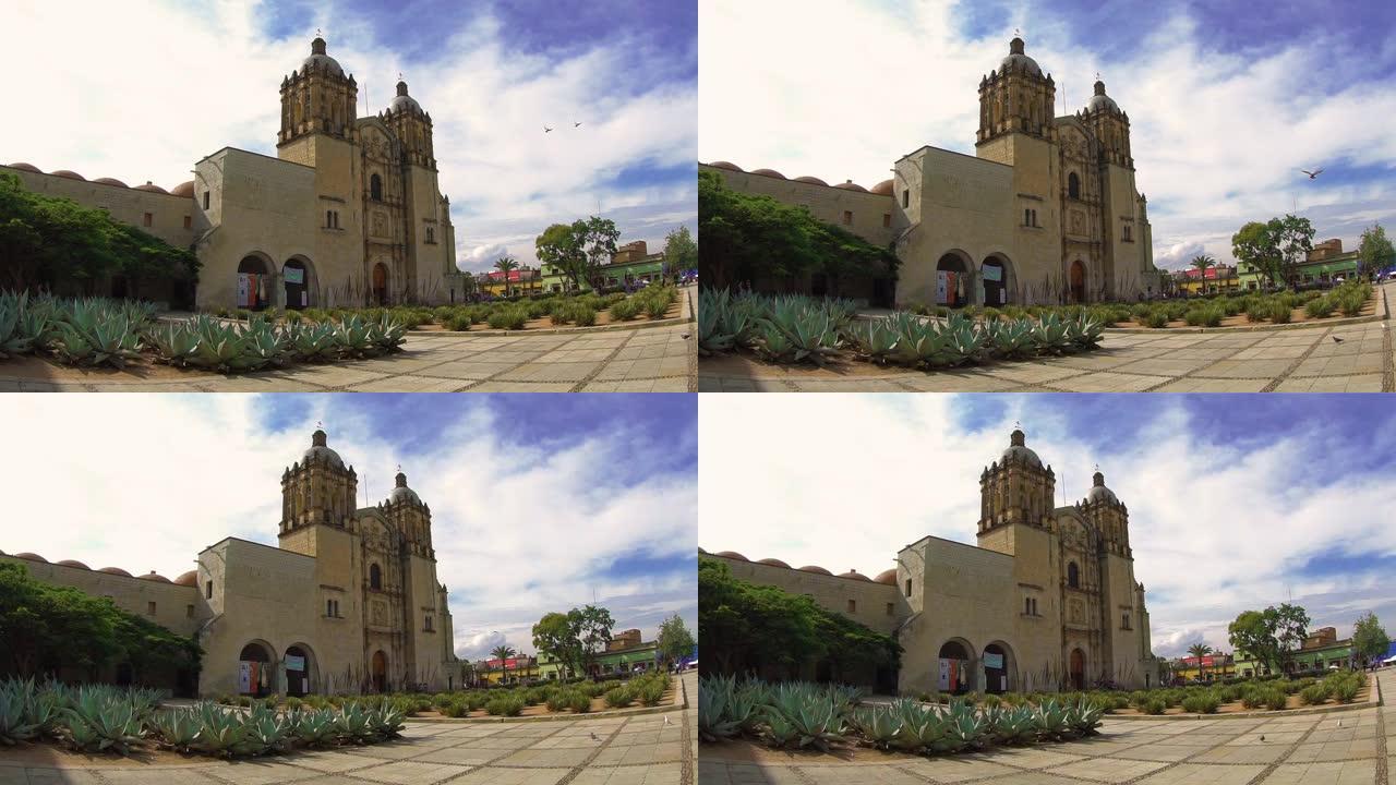 墨西哥瓦哈卡州圣多明各大教堂的延时视图。