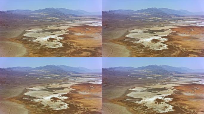 加利福尼亚州死亡谷Badwater盆地的空中盐滩
