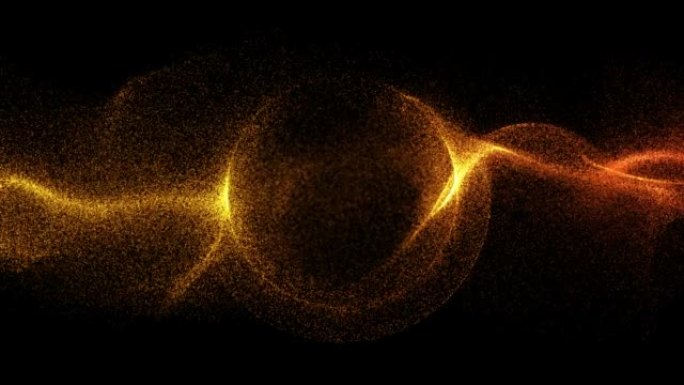 抽象几何粒子波概念 (环4k)。圆圈