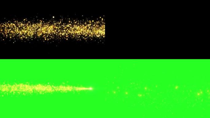 4K黄金粒子和闪光，飞行的黄金散景粒子动画。