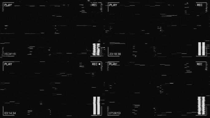 故障相机效果。复古VHS背景。旧视频循环动画。