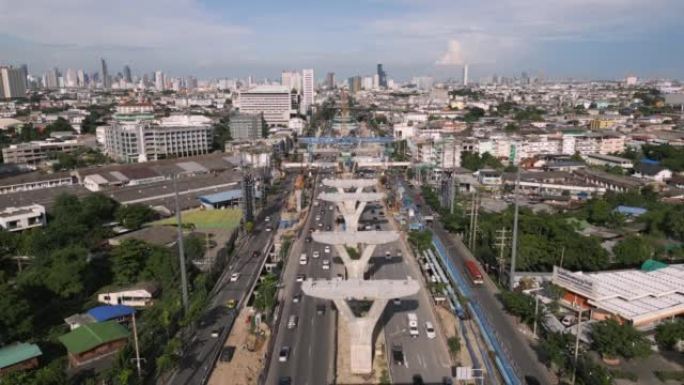 空中无人机施工道路