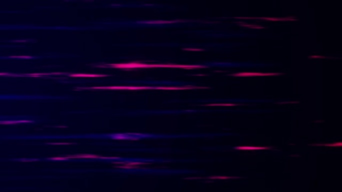 抽象动画背景。数字光的速度，数字技术中运动的霓虹灯发光光线。深色背景上有蓝色，紫色和粉红色的发光条纹