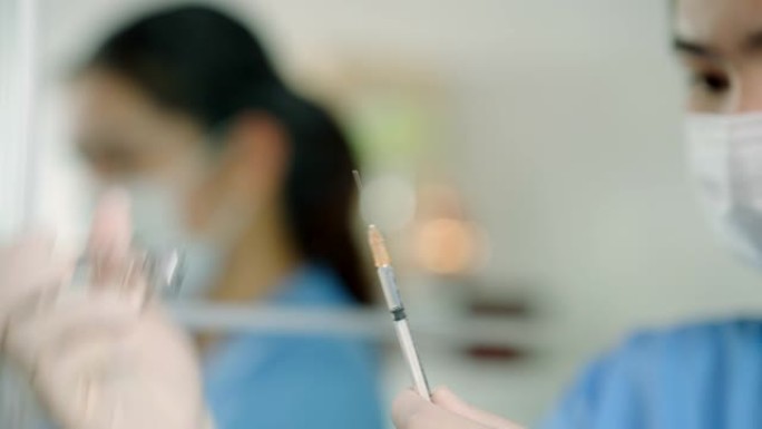 在国内新型冠状病毒肺炎疫苗，亚洲医生正在接种疫苗。