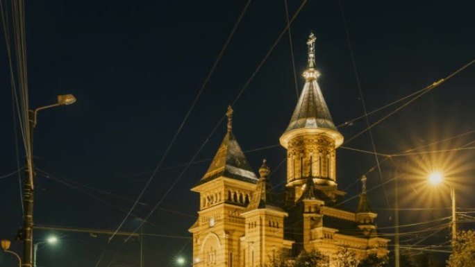 Timisoara夜景-大都会大教堂- LS