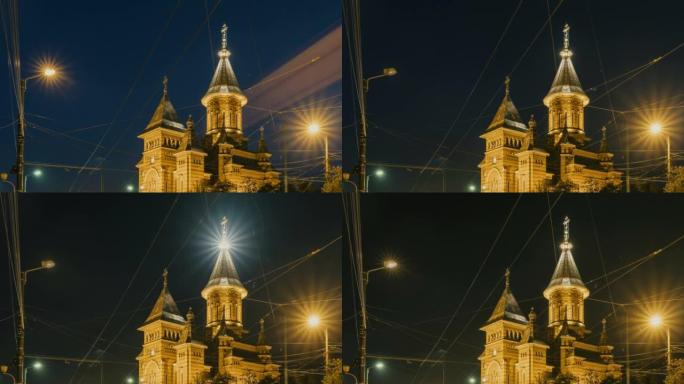 Timisoara夜景-大都会大教堂- LS