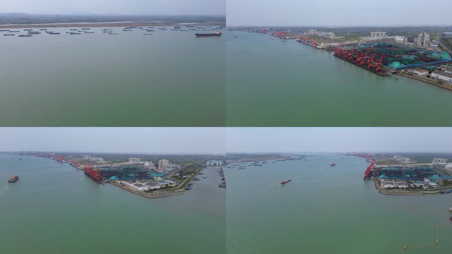 [4K]航拍素材.泰州高港引江河口