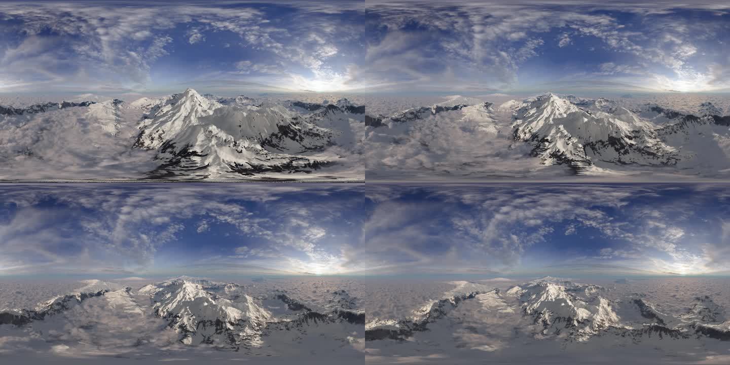360全景VR雪山远景三维素材