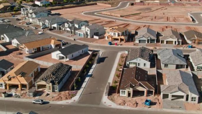 亚利桑那州皮奥里亚的在建房屋和分级土地-无人机拍摄