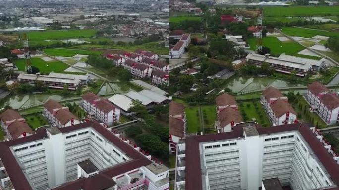 在Telkom大学校园拍摄的垂直视频无人机