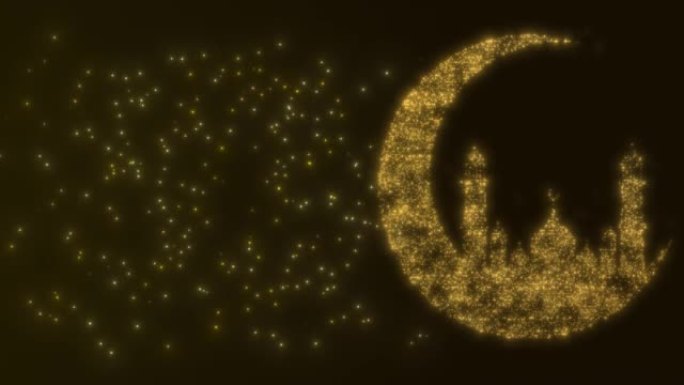 斋月卡里姆伊斯兰开斋节粒子装饰循环动画背景。