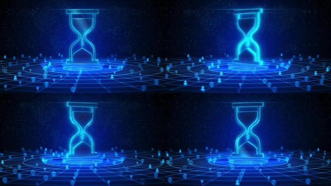 加载沙漏文本未来数字技术Ai网络空间深度学习背景