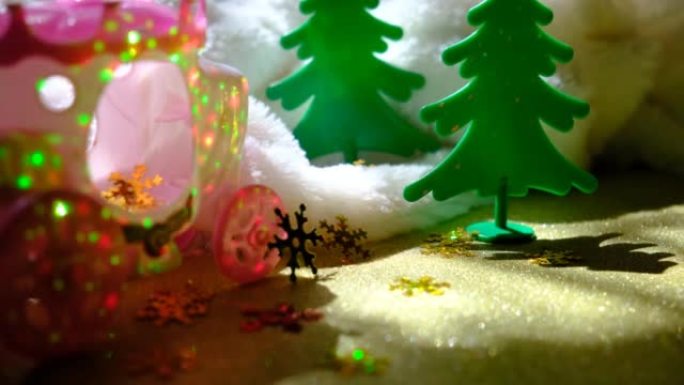 圣诞舞台背景。仙女大气的心情。小公主女孩的细节内部。装饰婴儿卧室。童话大气情绪