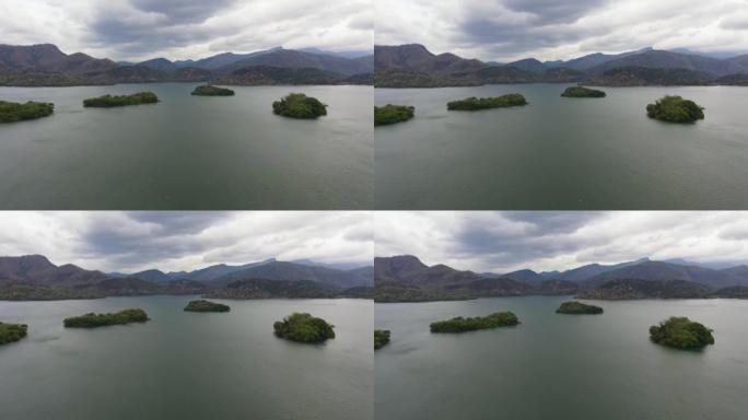 山间的湖。兰德尼加拉水库。斯里兰卡。