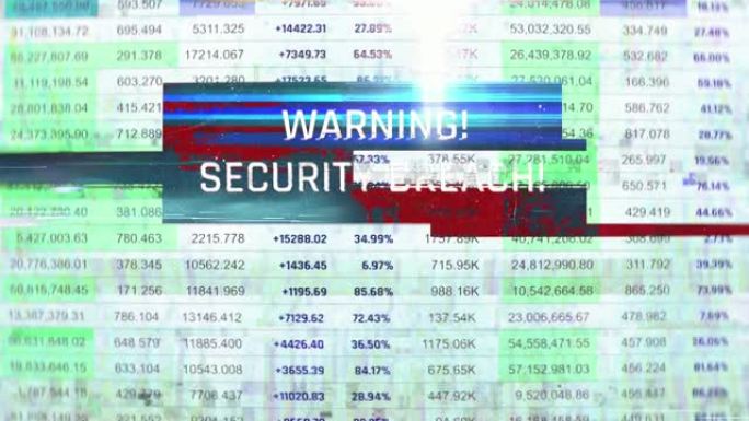 财务背景安全漏洞警告消息，敏感数据盗窃