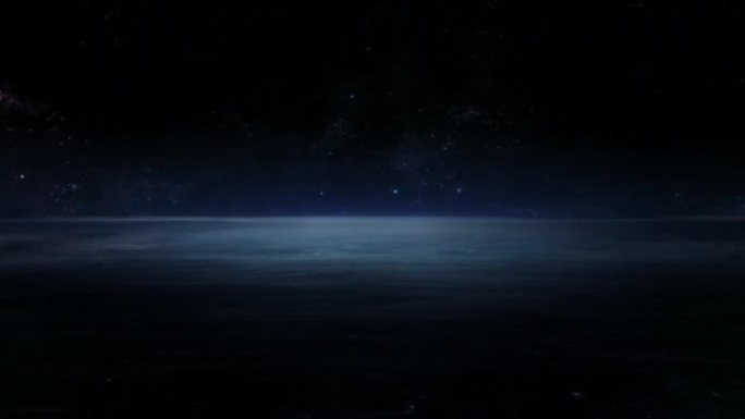 星际空间星空背景下的梦幻之夜海洋科幻水行星地平线
