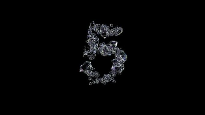 动画5号 -- 最好的钻石珠宝字体，孤立循环视频